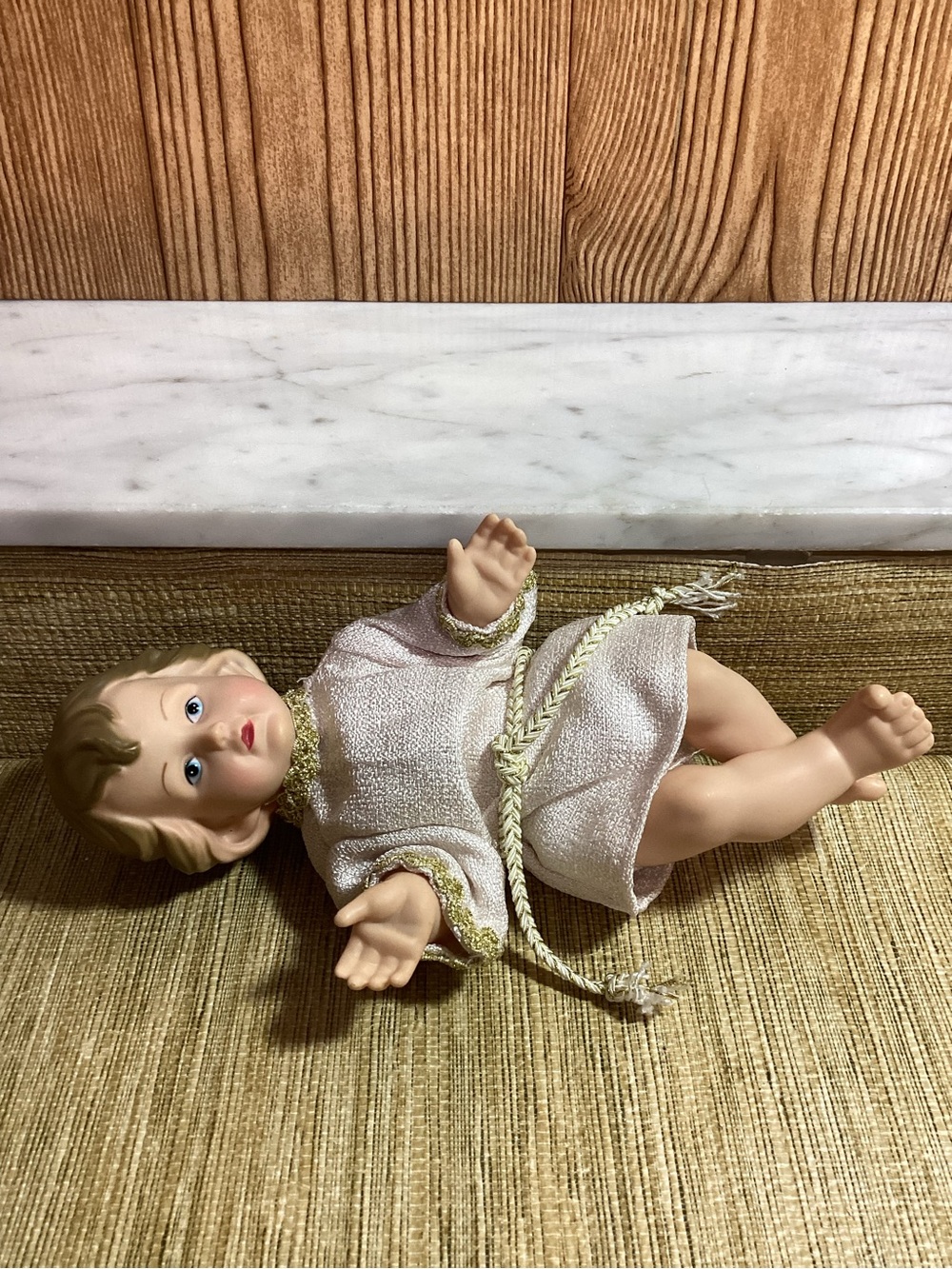 10” Baby Jesus Figurine in white Robe Replacement for Nativity